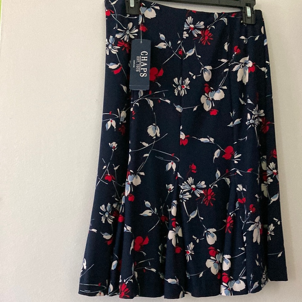 Chaps floral blue skirt